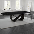 Włoski stół rozkładany INFINITY 200–300 cm z czarnym ceramicznym blatem Nero Marble i metalową podstawą.